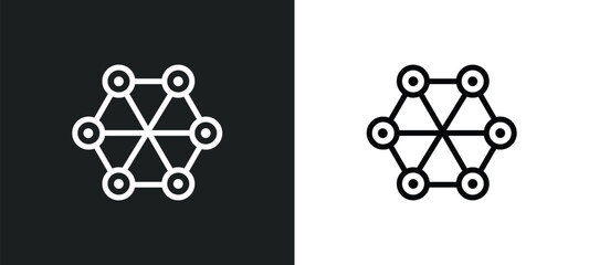 interconnected icon isolated in white and black colors. interconnected outline vector icon from infographics collection for web, mobile apps and ui.