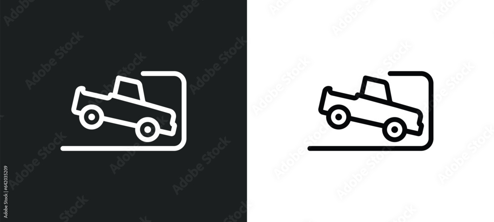 Poster parking crash icon isolated in white and black colors. parking crash outline vector icon from insura