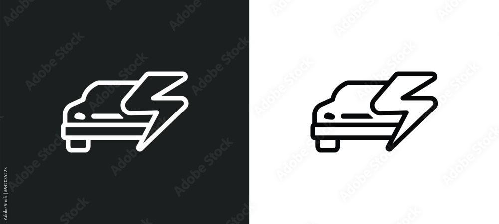 Poster problem electric icon isolated in white and black colors. problem electric outline vector icon from 