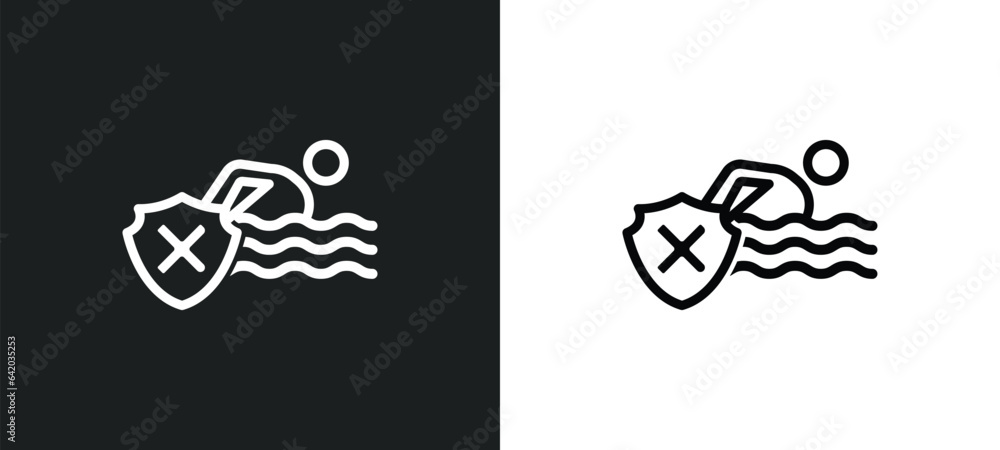 Poster risk pool icon isolated in white and black colors. risk pool outline vector icon from insurance coll