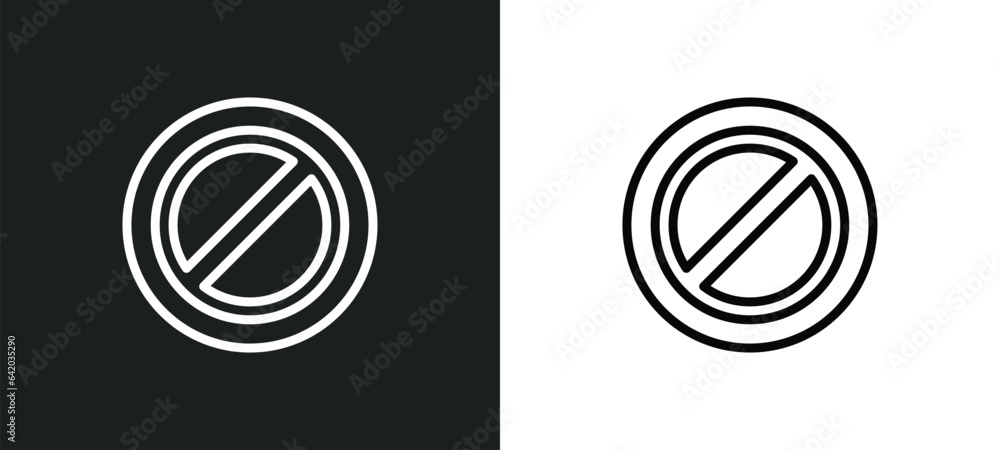 Poster disable icon isolated in white and black colors. disable outline vector icon from interface collecti