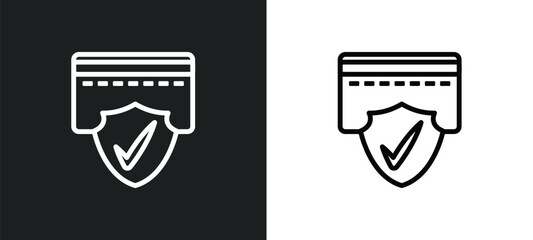 payment protection icon isolated in white and black colors. payment protection outline vector icon from insurance collection for web, mobile apps and ui.