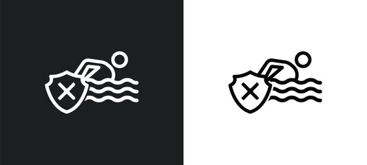 risk pool icon isolated in white and black colors. risk pool outline vector icon from insurance collection for web, mobile apps and ui. - obrazy, fototapety, plakaty