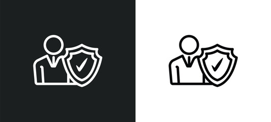 beneficiary icon isolated in white and black colors. beneficiary outline vector icon from insurance collection for web, mobile apps and ui.