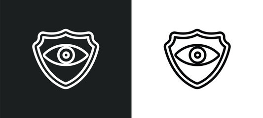 vision insurance icon isolated in white and black colors. vision insurance outline vector icon from insurance collection for web, mobile apps and ui.