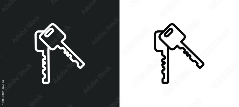 Poster keys icon isolated in white and black colors. keys outline vector icon from kid and baby collection 