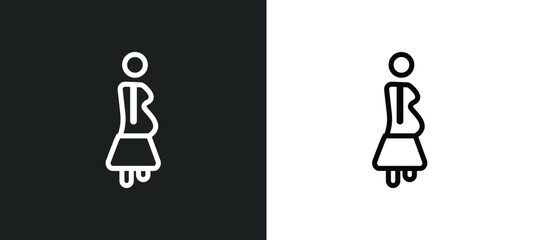 pregnancy icon isolated in white and black colors. pregnancy outline vector icon from kid and baby collection for web, mobile apps and ui.