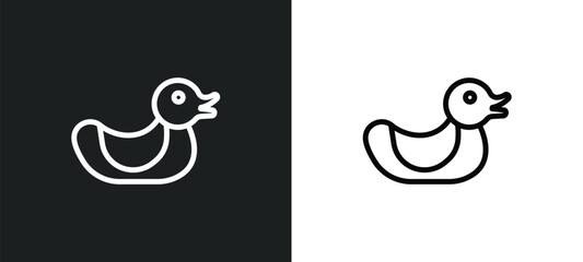 ducky icon isolated in white and black colors. ducky outline vector icon from kid and baby collection for web, mobile apps and ui.