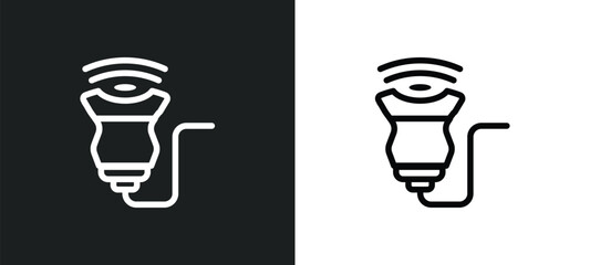 ultrasound icon isolated in white and black colors. ultrasound outline vector icon from kid and baby collection for web, mobile apps and ui.