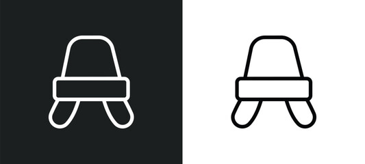 baby chair icon isolated in white and black colors. baby chair outline vector icon from kid and baby collection for web, mobile apps and ui.