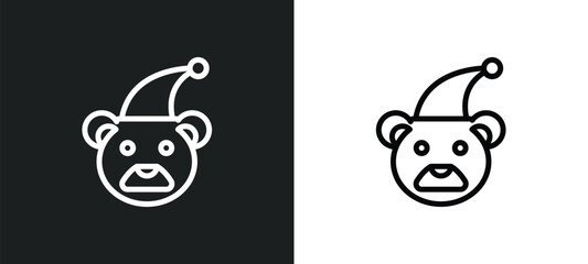 bear hat icon isolated in white and black colors. bear hat outline vector icon from kid and baby collection for web, mobile apps and ui.