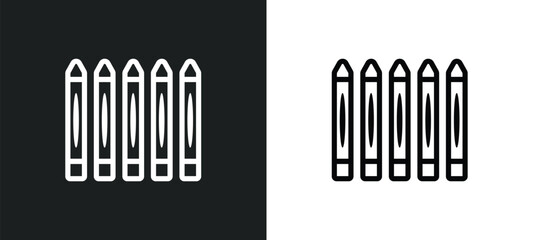 crayons icon isolated in white and black colors. crayons outline vector icon from kid and baby collection for web, mobile apps and ui.