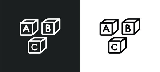 block icon isolated in white and black colors. block outline vector icon from kids and baby collection for web, mobile apps and ui.