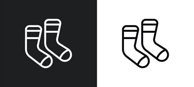 sock icon isolated in white and black colors. sock outline vector icon from kids and baby collection for web, mobile apps and ui.