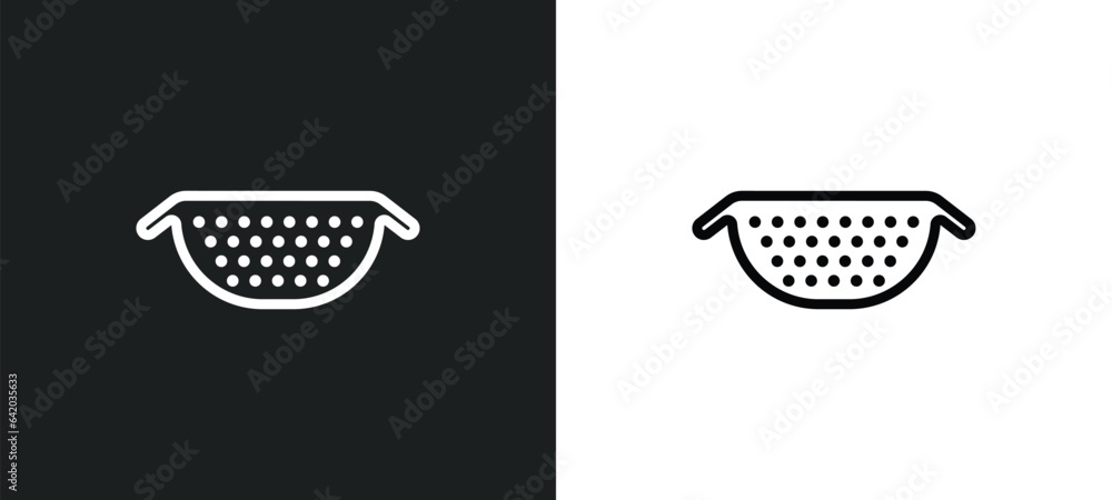 Poster nder icon isolated in white and black colors. nder outline vector icon from kitchen collection for w