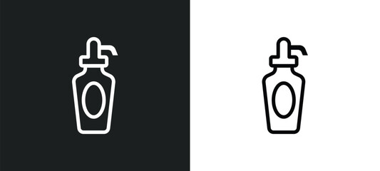 soap dispenser icon isolated in white and black colors. soap dispenser outline vector icon from kitchen collection for web, mobile apps and ui.