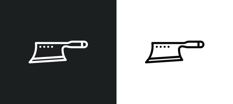 cleaver icon isolated in white and black colors. cleaver outline vector icon from kitchen collection for web, mobile apps and ui.