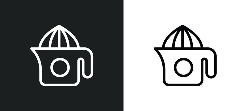 squeezer icon isolated in white and black colors. squeezer outline vector icon from kitchen collection for web, mobile apps and ui.