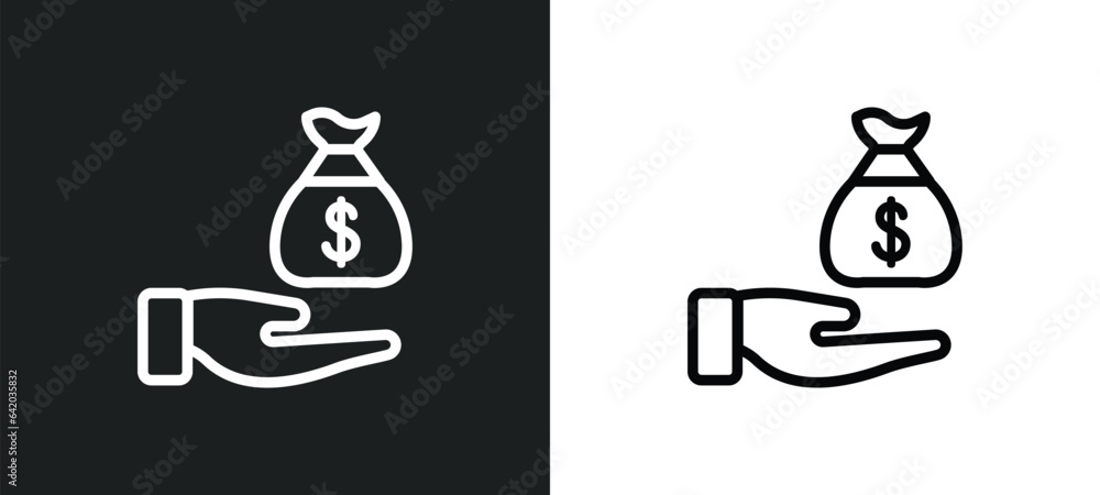 Poster bribery icon isolated in white and black colors. bribery outline vector icon from law and justice co