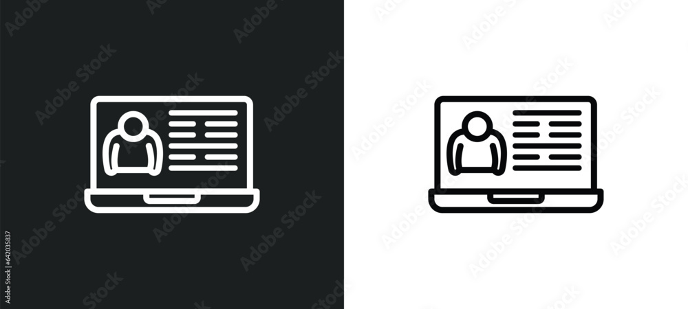 Poster criminal database icon isolated in white and black colors. criminal database outline vector icon fro