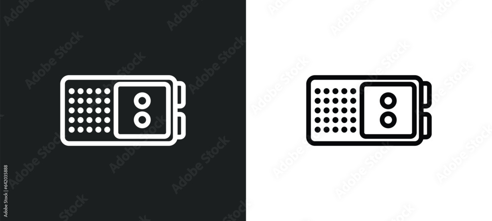 Poster recorder icon isolated in white and black colors. recorder outline vector icon from law and justice 