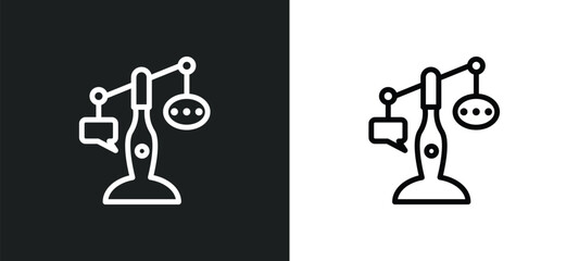 ask a lawyer icon isolated in white and black colors. ask a lawyer outline vector icon from law and justice collection for web, mobile apps and ui.