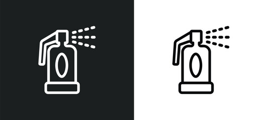 pepper spray icon isolated in white and black colors. pepper spray outline vector icon from law and justice collection for web, mobile apps and ui.