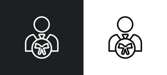 attorney icon isolated in white and black colors. attorney outline vector icon from law and justice collection for web, mobile apps and ui.