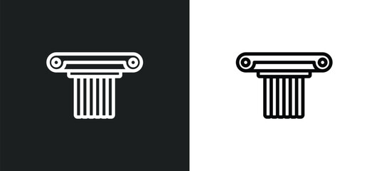 roman law icon isolated in white and black colors. roman law outline vector icon from law and justice collection for web, mobile apps and ui.