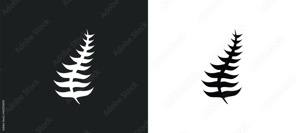 Wall mural fern icon isolated in white and black colors. fern outline vector icon from nature collection for we