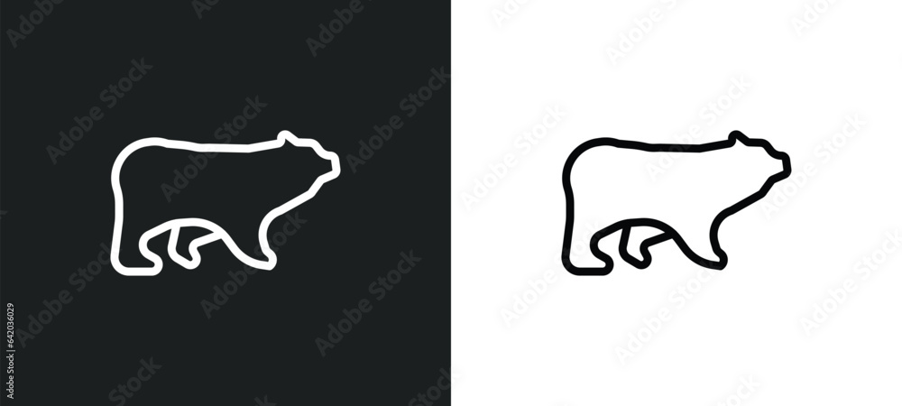 Poster polar icon isolated in white and black colors. polar outline vector icon from nature collection for 