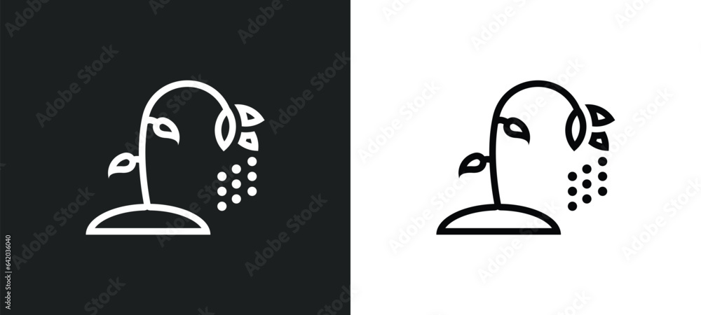 Poster pollen icon isolated in white and black colors. pollen outline vector icon from nature collection fo
