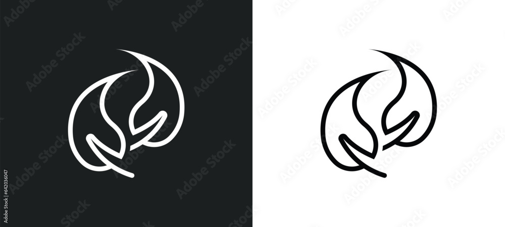 Poster falcate icon isolated in white and black colors. falcate outline vector icon from nature collection 