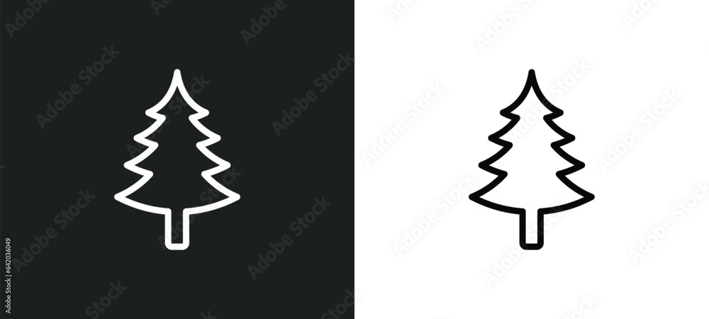 Poster red spruce tree icon isolated in white and black colors. red spruce tree outline vector icon from na