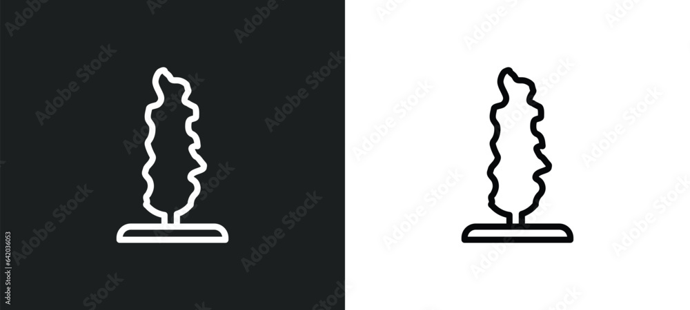 Poster tulip tree tree icon isolated in white and black colors. tulip tree outline vector icon from nature 