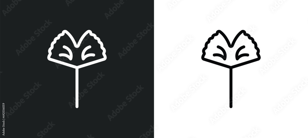 Poster ginkgo icon isolated in white and black colors. ginkgo outline vector icon from nature collection fo