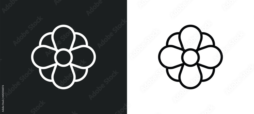 Aufkleber essence icon isolated in white and black colors. essence outline vector icon from nature collection 