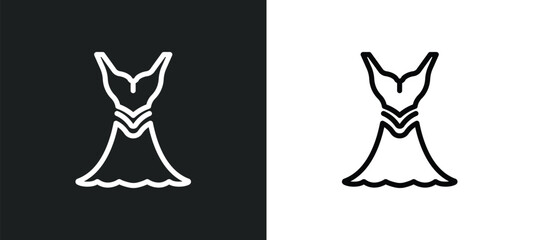 luxury dress icon isolated in white and black colors. luxury dress outline vector icon from luxury collection for web, mobile apps and ui.