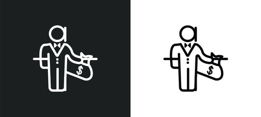 rich people icon isolated in white and black colors. rich people outline vector icon from luxury collection for web, mobile apps and ui.