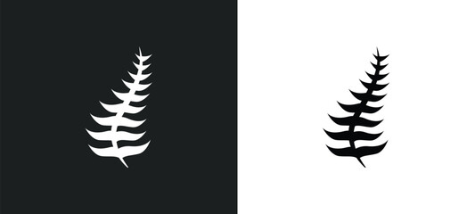 fern icon isolated in white and black colors. fern outline vector icon from nature collection for web, mobile apps and ui.