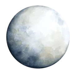 Cercles muraux Pleine lune The moon. Watercolor illustration.