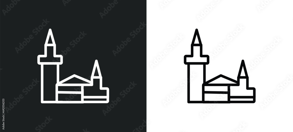 Poster wat maha that icon isolated in white and black colors. wat maha that outline vector icon from religi
