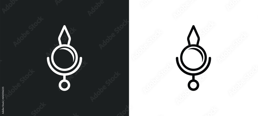 Aufkleber bindi icon isolated in white and black colors. bindi outline vector icon from religion collection fo