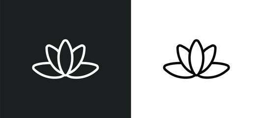 beautiful lotus flower icon isolated in white and black colors. beautiful lotus flower outline vector icon from nature collection for web, mobile apps and ui.