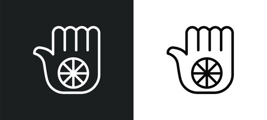 karma icon isolated in white and black colors. karma outline vector icon from religion collection for web, mobile apps and ui.
