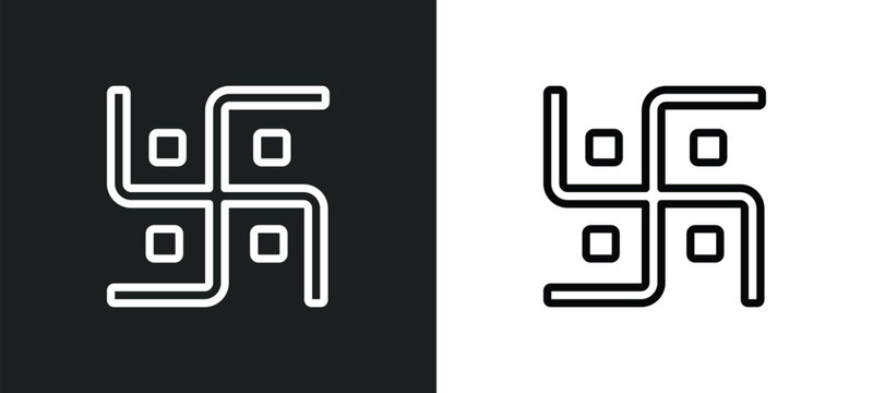 swastica icon isolated in white and black colors. swastica outline vector icon from religion collection for web, mobile apps and ui.