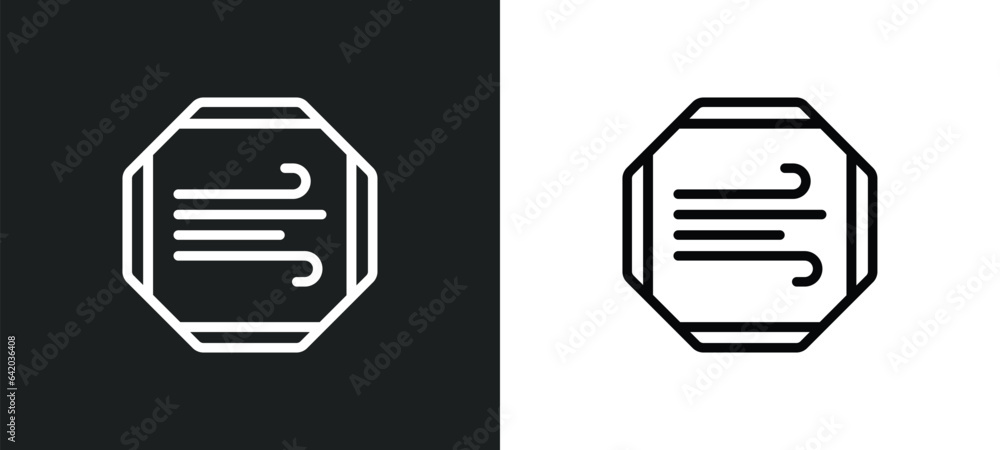 Poster wind icon isolated in white and black colors. wind outline vector icon from signs collection for web