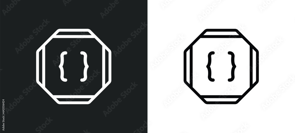 Poster parenthesis icon isolated in white and black colors. parenthesis outline vector icon from signs coll