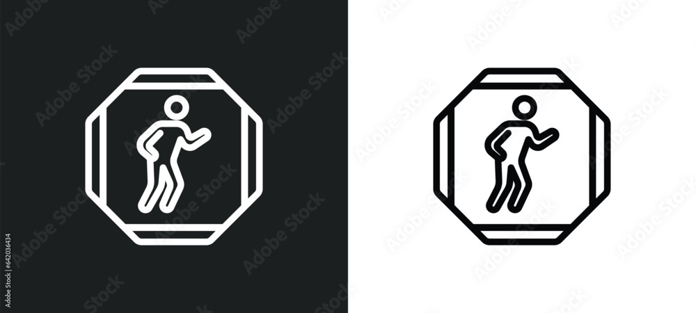 Aufkleber pedestrian icon isolated in white and black colors. pedestrian outline vector icon from signs collec
