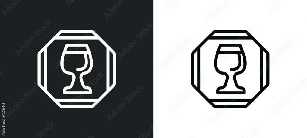 Poster drinks icon isolated in white and black colors. drinks outline vector icon from signs collection for